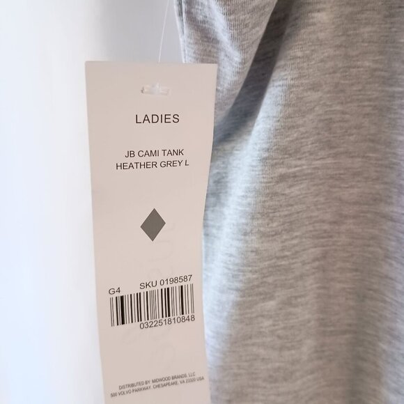 Set of 2 Just Be Camis Black Gray Size L NWT Adjustable Strap Cotton Blend - Picture 8 of 9